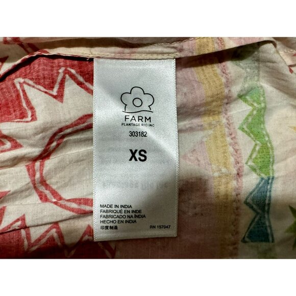 NWOT Farm Rio Rainbow Sunset Bow Maxi Halter Dress Sz XS BoHo Summer Vacation - Picture 12 of 14